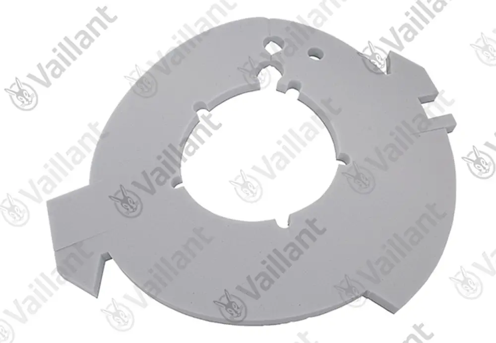 Vaillant Isolierung in kreisförmiger Form mit Aussparungen und Schnittstellen, geeignet für spezifische Heizsysteme oder Komponenten.
